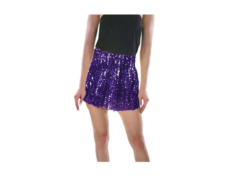 Load image into Gallery viewer, Ladies Sequin Fringe Tassel Skirt Adult Costume Dance Party Dress Up - Purple-2

