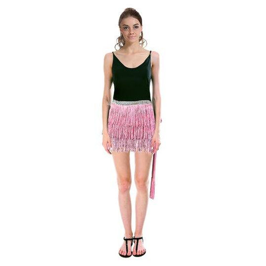 Adult Fringe Skirt Womens Costume Party in Light Pink-0
