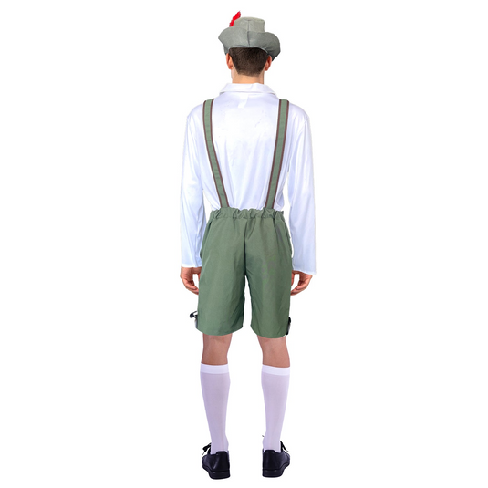 Adult Beer Mens Costume Oktoberfest Halloween Party - Green/White-3