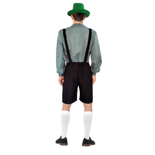 Adult Green Checkered Beer Man Oktoberfest Costume Halloween Cosplay Dress Up-3
