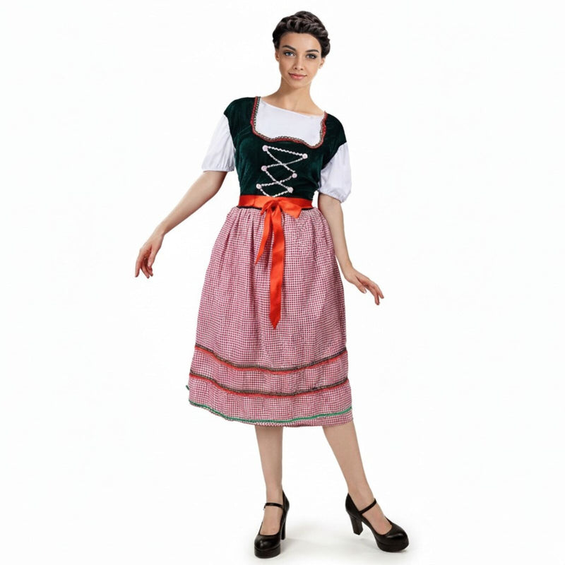 Load image into Gallery viewer, Adult Beer Garden Maid Womens German Heidi Bavarian Oktoberfest Costume in Red-0
