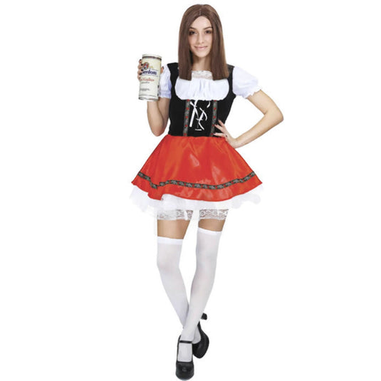 Adult Beer Girl Dress Costume Oktoberfest Fancy Cosplay Outfit-0
