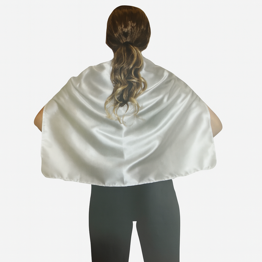 SHORT CAPE Kids Childrens Party Costume Vampire Coat School Team Colours - White-1