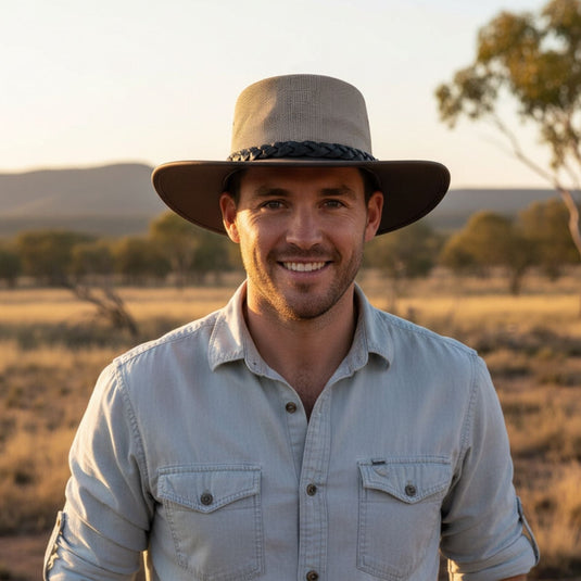 Jacaru 1221 The Aussie Breeze Hat – Leather & Mesh
