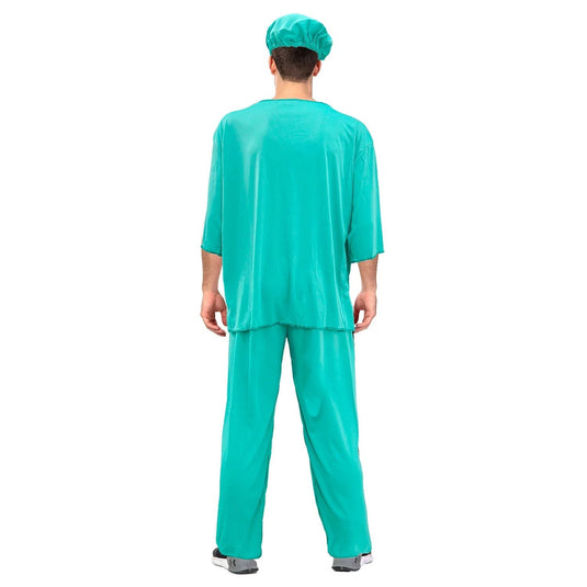 Doctor Scrubs Mens Costume with Surgical Face Mask Hospital Halloween Dress Up-2