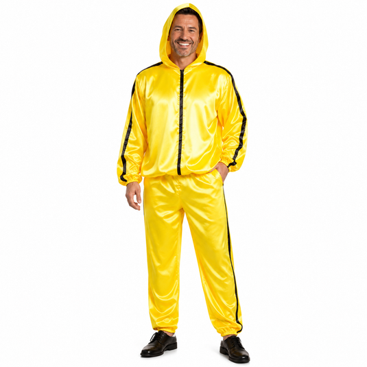 Mens "Sasha" Ali-G Adult Yellow Rapper Costume 80s Hip Hop Party-0