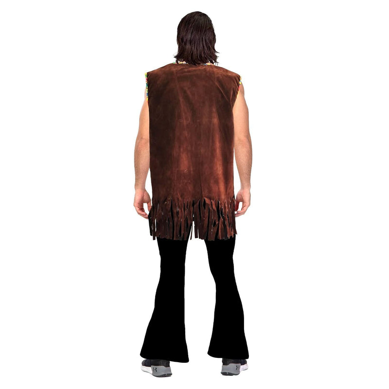 Load image into Gallery viewer, Adult 60s Brown Mens Hippie Vest Party Costume-2
