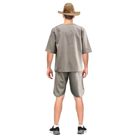 Mens Wildlife Crocodile Explorer Suit Safari Jungle Hunter Halloween Costume-3