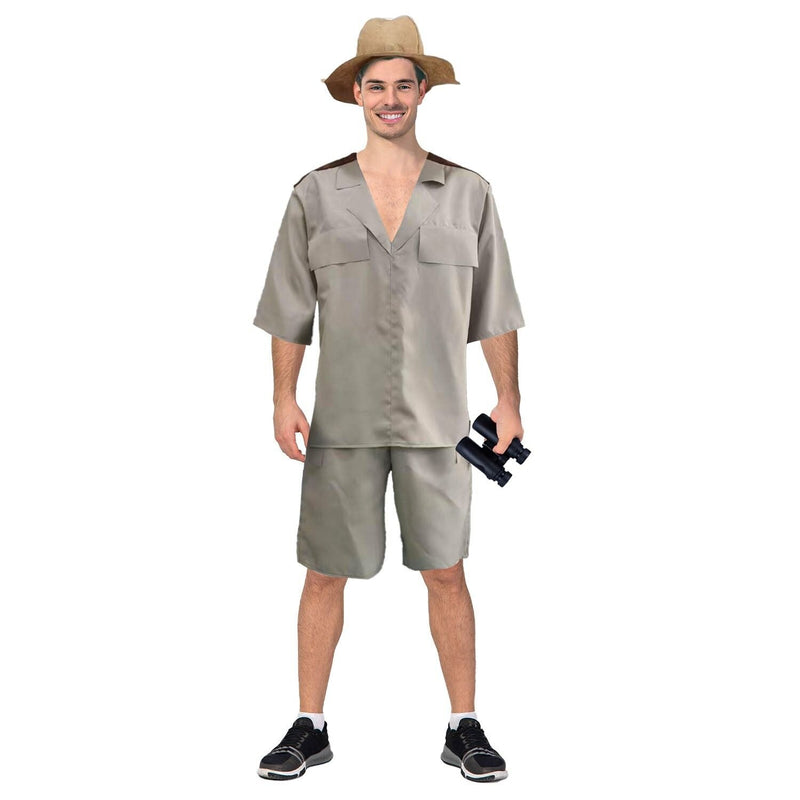 Load image into Gallery viewer, Mens Wildlife Crocodile Explorer Suit Safari Jungle Hunter Halloween Costume-0
