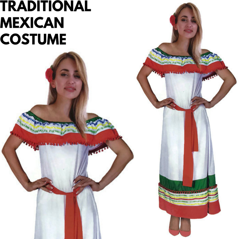 Load image into Gallery viewer, Womens Ladies MEXICAN COSTUME DRESS Spanish Fiesta Fancy Party-1
