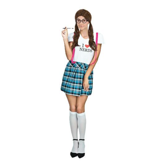 Adult Nerd Girl Costume Party Naughty Schoolgirl Geek Uniform Ladies-2