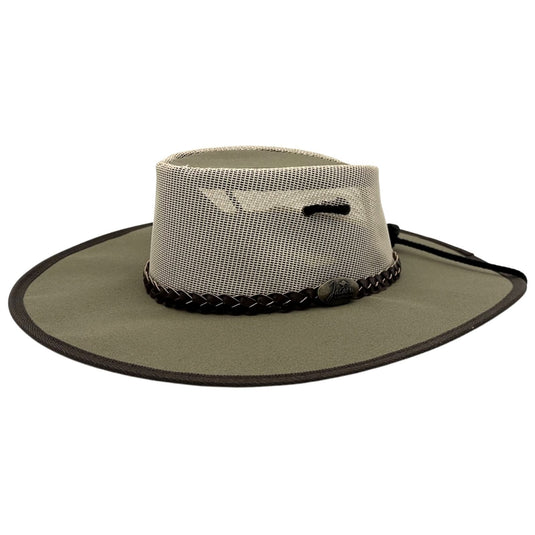 Jacaru 126 Parks Koolaroo Hat – Canvas & Mesh | Chinstrap | Made in Australia