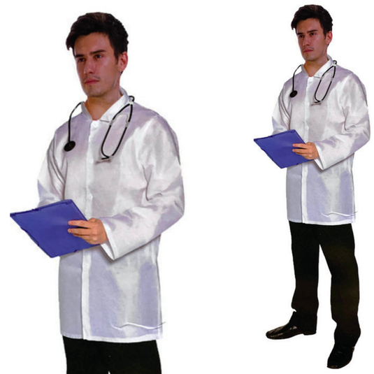Mens Doctor Costume Dr Adult Halloween Hospital Medical Surgeon Lab Coat Outfit-1