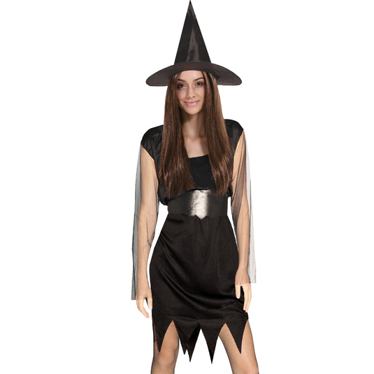 Adult Womens Wicked Witch Costume Halloween Dress Party Skirt - Black-2