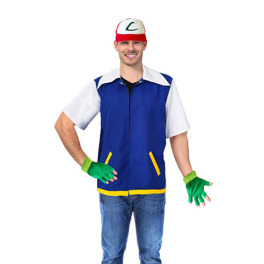Monster Trainer Ash Ketchum Pokemon Book Week Adult Costume-2