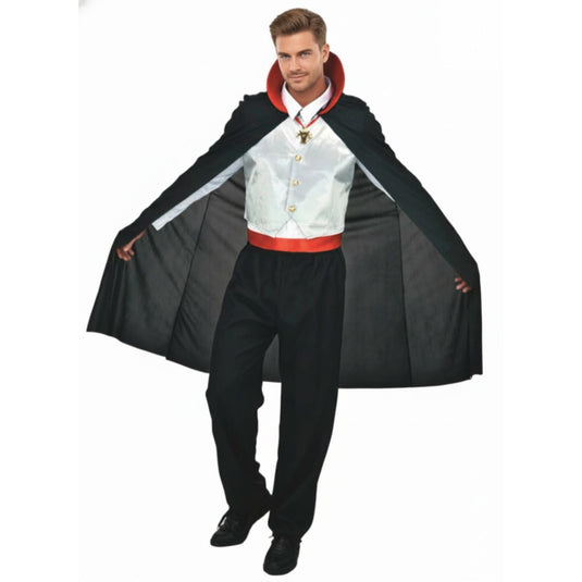 Mens Vampire Costume Adult Dracula Costume w/ Cape Party Dressup-1