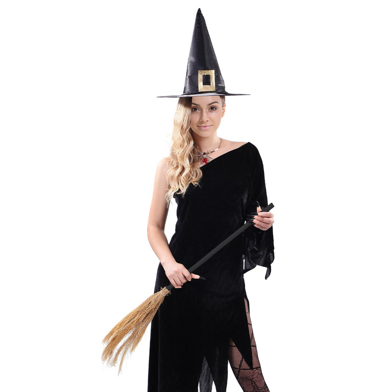 Load image into Gallery viewer, Womens Adult Witch Costume Halloween Party Vampire Dress - Black-2

