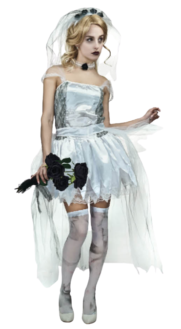 Load image into Gallery viewer, Adult Ghost Zombie Corpse Bride Fancy Dress Up Halloween Book Week Costume-0

