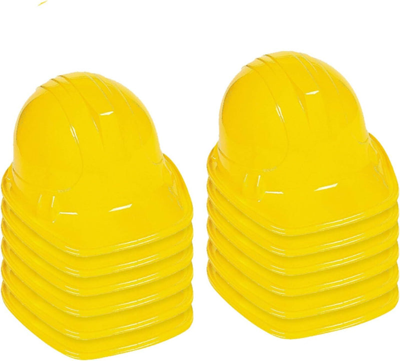 Load image into Gallery viewer, 12x Kids Builder Hats Construction Costume Party Helmet Safety Cap Childrens - Yellow-0
