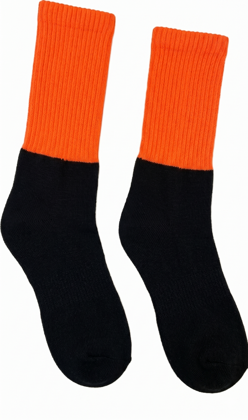 Load image into Gallery viewer, 12x Pairs HI VIS SOCKS Workwear Work Safety Tradie High Visibility Fluro - Orange-2
