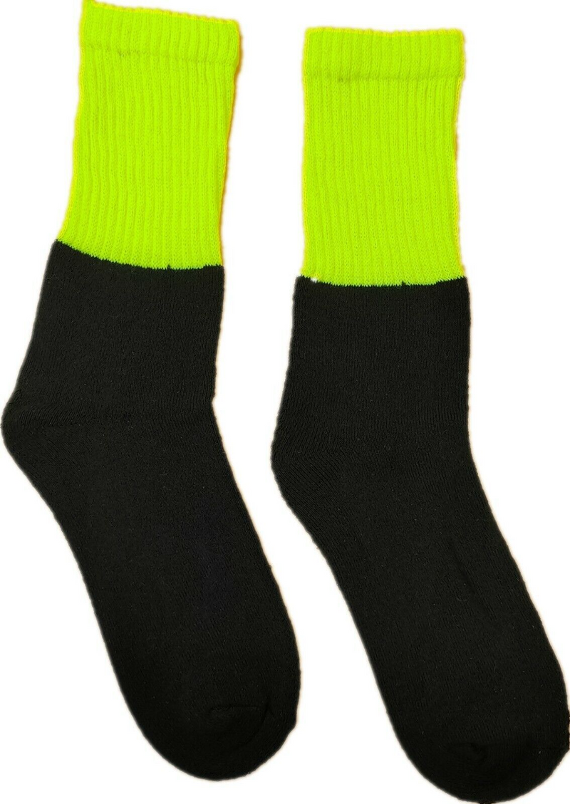 Load image into Gallery viewer, 12x Pairs HI VIS SOCKS Workwear Work Safety Tradie High Visibility Fluro - Yellow-2
