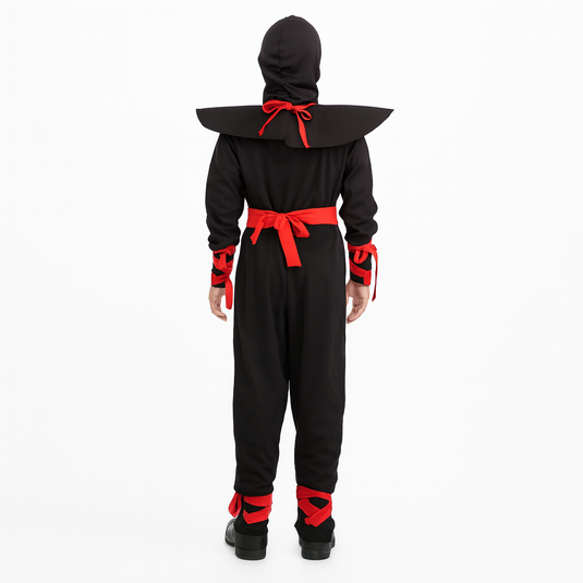 Kids Ninjas Warrior Assassin Suit Halloween Party Cosplay Costume in Red / Black-3