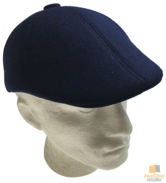 MENS NEWSBOY HAT Cabbie Gatsby 20s Ivy Cap Flat Driving Sun Flat Plain - Navy-1