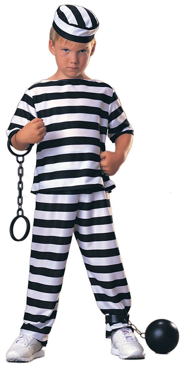 Load image into Gallery viewer, Childrens PRISONER Boy COSTUME Halloween Convict Jail Kids Outfit Robber Boys-0
