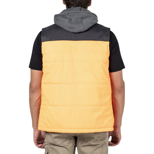 Caterpillar Hi-Vis Hooded Work Vest Jacket - Water Resistant - Orange-4