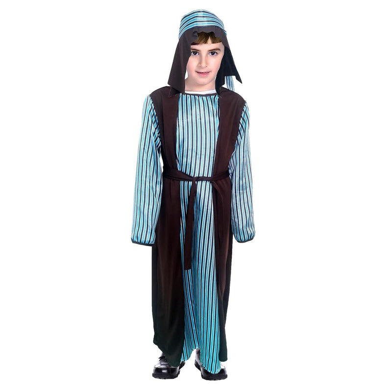 Load image into Gallery viewer, Childrens Blue Shepherd Boy Costume Nativity Robe Set - 6-9 10-12 Years-1
