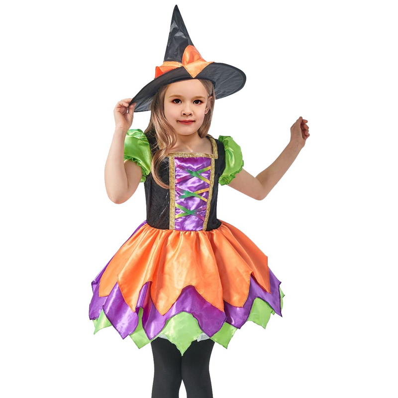 Load image into Gallery viewer, Girls Childrens Deluxe Witch Princess Costume Halloween Kids Book Week-1
