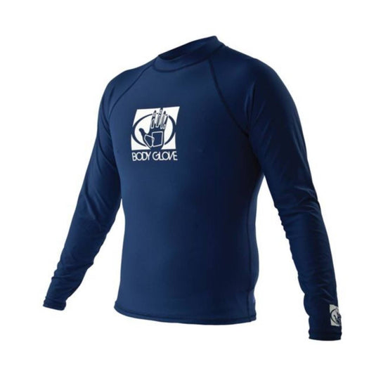 Body Glove Mens Rash Guard Rashie Swimming Swim Long Sleeve - Navy-1