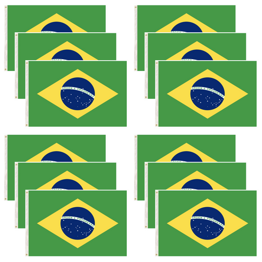 12x Brazil Country Flag Heavy Duty Brasil World Cup Brazilian  - 150cm x 90cm-0