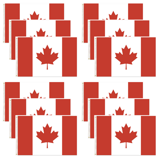 12x Canada Country Flag Heavy Duty Canadian Maple Leaf  - 150cm x 90cm-0