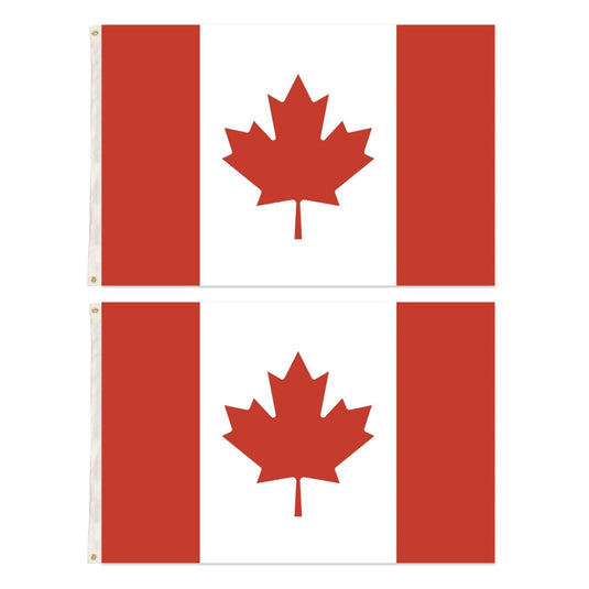 2x Canada Country Flags Heavy Duty Canadian Maple Leaf  - 150cm x 90cm-2
