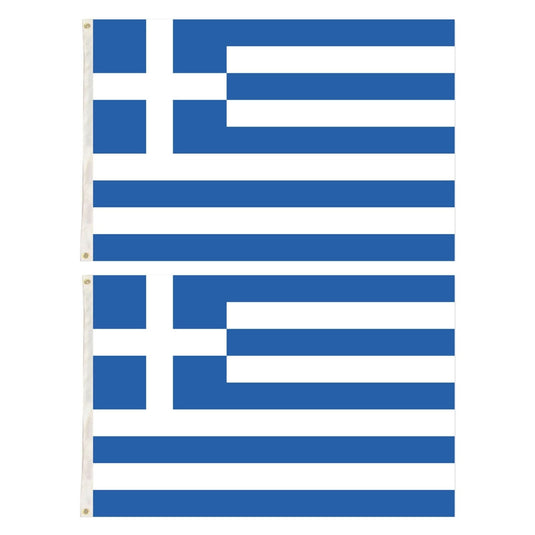 2x Greece Country Flags Greek Heavy Duty National Olympics Europe - 150cm x 90cm-2