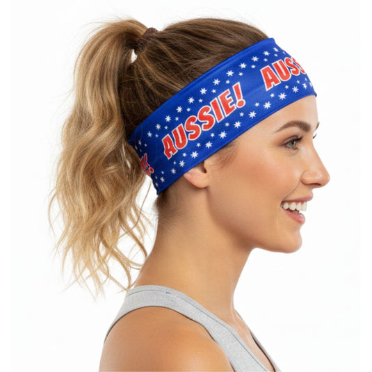 Australia Flag Headband Tennis Cricket Australia Day Aussie Costume in Blue-2