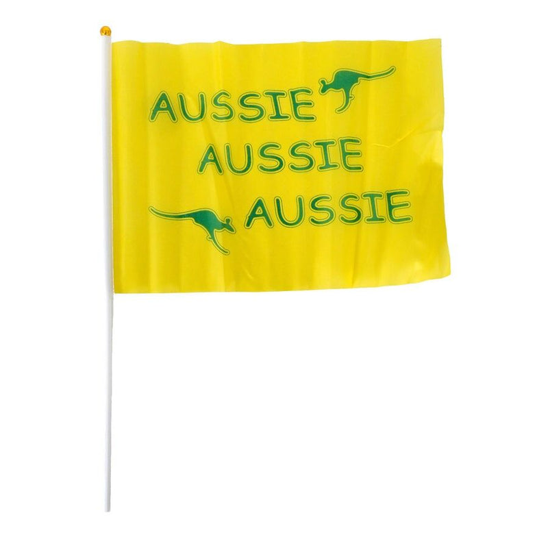 Load image into Gallery viewer, Aussie Hand Flags - 8 Pack (14x21cm) | Yellow Durable Australian Flag for Events &amp; Celebrations-2
