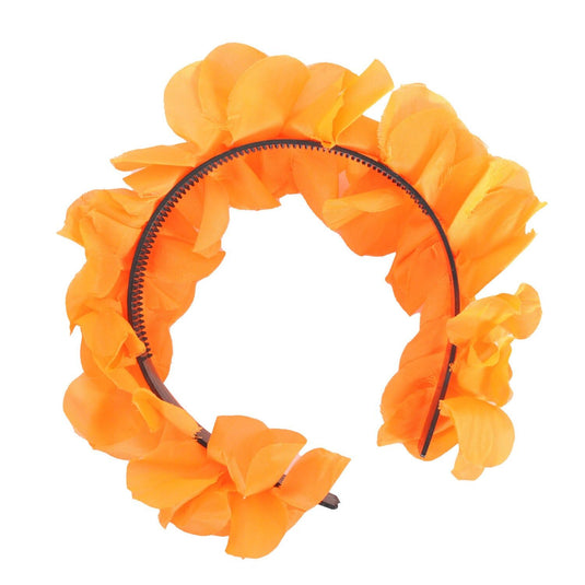 Hawaiian Flower Headband Wreath in Orange – Tropical Luau Costume Accessory-2