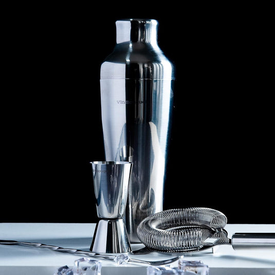 4pc Vin Bouquet Stainless Steel Cocktail Shaker Maker Set in Silver-3