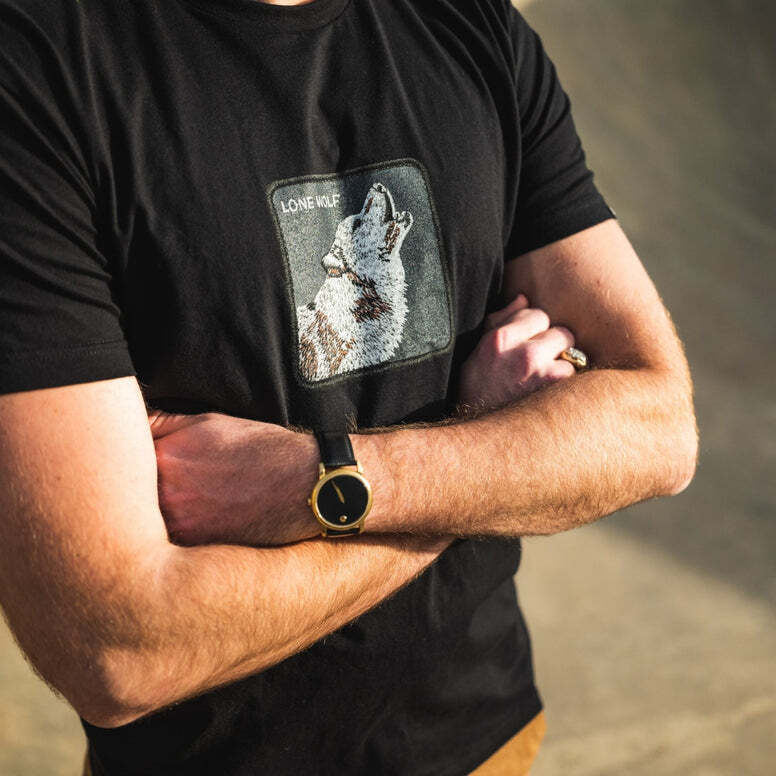 Load image into Gallery viewer, Goorin Bros The Animal Farm T Shirt Top Short Sleeve Wolf - Made in Portugal - Black-4
