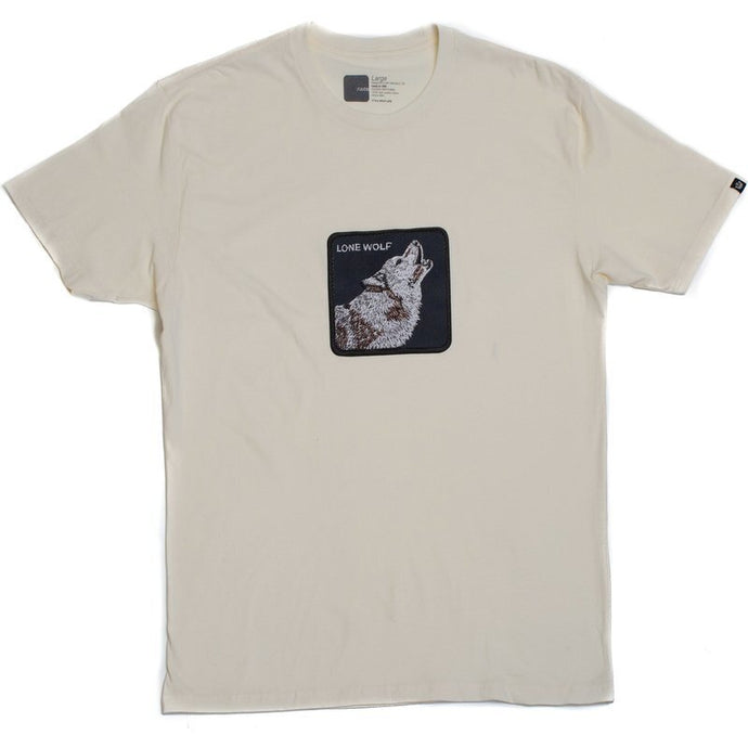 Goorin Bros The Animal Farm T Shirt Top Short Sleeve Wolf - Made in Portugal - Cream-0