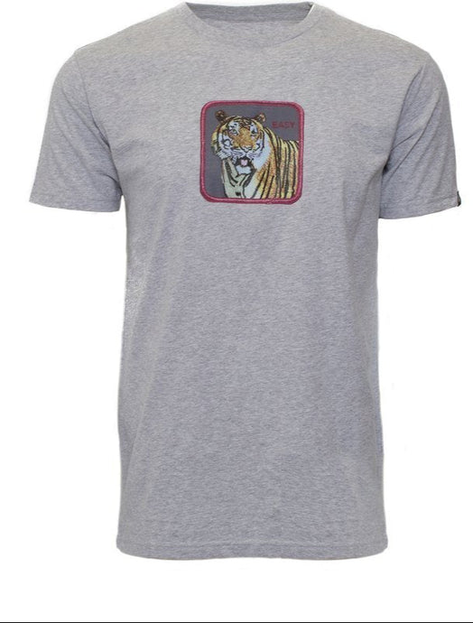 Goorin Bros The Animal Farm T Shirt Top Short Sleeve Tiger - Made in Portugal - Charcoal-0