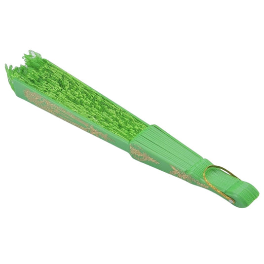 Lace Folding Hand Fan Bridal Wedding Party Spanish Costume Accessory - Green-3