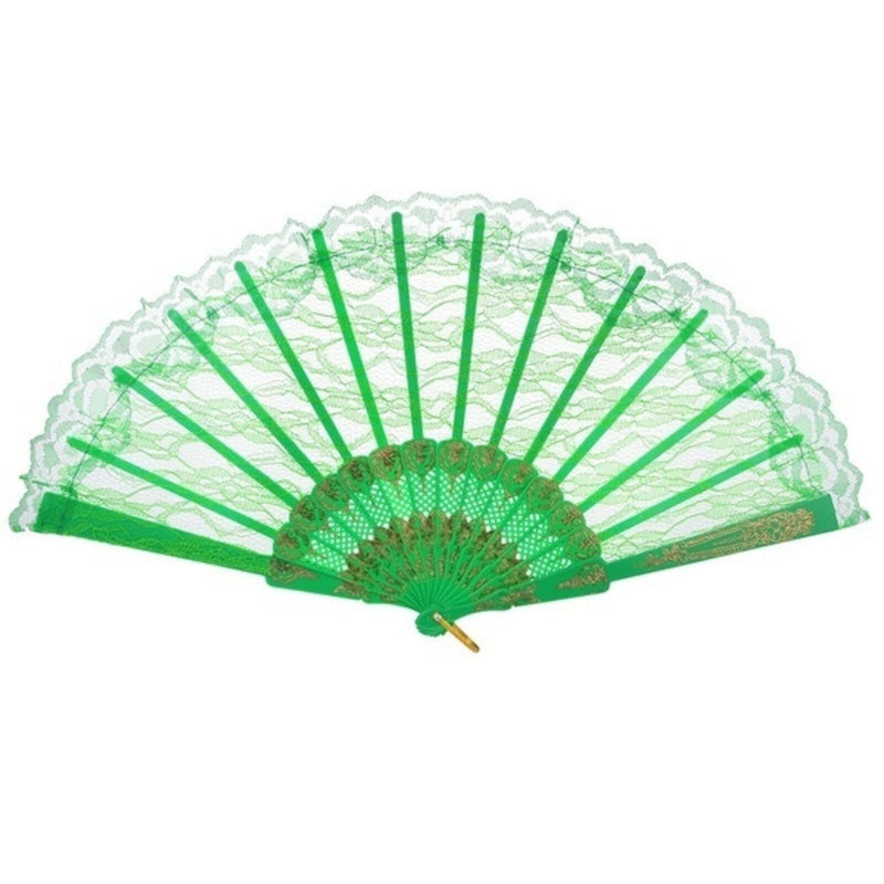 Load image into Gallery viewer, Lace Folding Hand Fan Bridal Wedding Party Spanish Costume Accessory - Green-2
