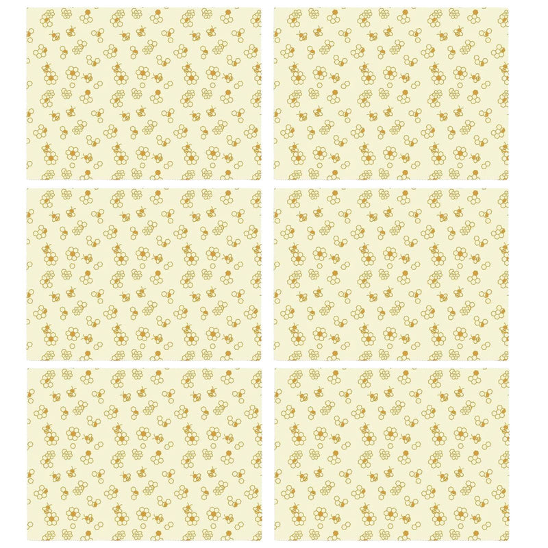 Load image into Gallery viewer, 6x Karlstert Natural Beeswax Honeycomb Food Wrap in Honeybee Print 43 x 58.5cm-0
