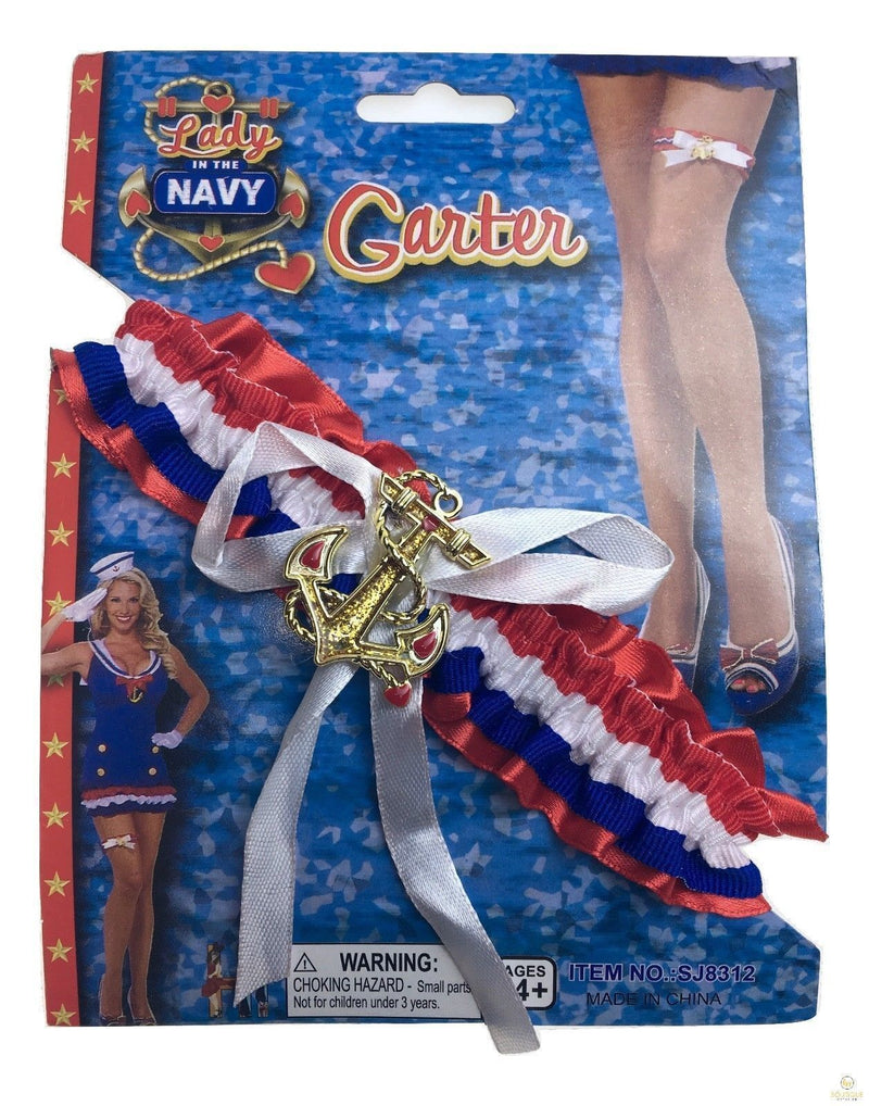 Load image into Gallery viewer, Ladies Navy Sailors Garter Party Costume Wedding Thigh Band Halloween Sailor-2
