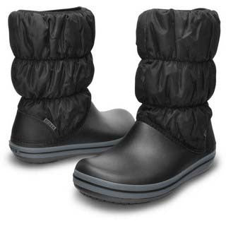 Crocs Womens Ladies Winter Warm Puff Boot Puffer - Black/Charcoal-1