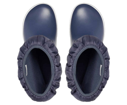 Crocs Womens Winter Puff Boot Puffer Shoes - Navy/White-4