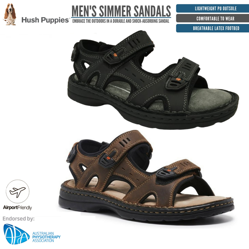 Load image into Gallery viewer, HUSH PUPPIES SIMMER Mens Leather Adjustable Strap Comfort Sandals Shoes-1
